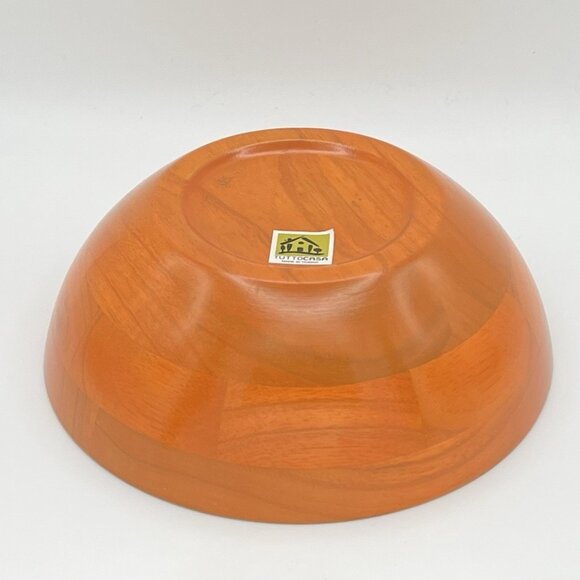 Vintage TuttoCasa Wooden Cereal Salad Bowl 7” Mid Century Taiwan MCM Retro - Picture 2 of 4